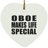 Oboe Makes Life Special - Heart Ornament