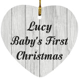 Lucy Baby's First Christmas - Heart Ornament F