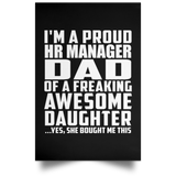 Proud HR Manager Dad Of Awesome Daughter - Poster Portrait