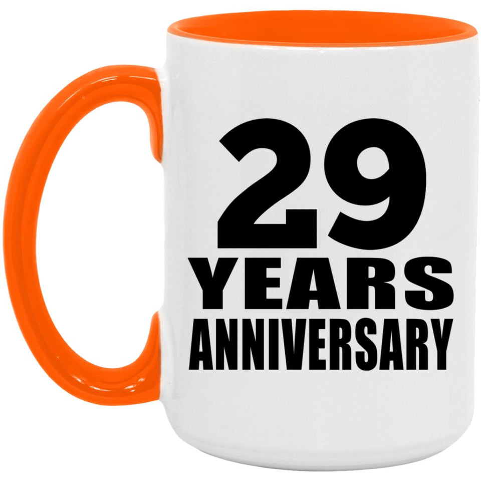 29th Anniversary 29 Years Anniversary - 15oz Accent Mug Orange
