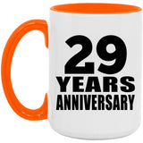 29th Anniversary 29 Years Anniversary - 15oz Accent Mug Orange