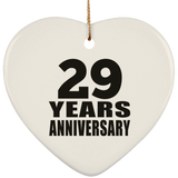 29th Anniversary 29 Years - Heart Ornament