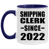 Shipping Clerk Since 2022 - 11oz Accent Mug Purple