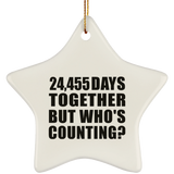 67th Anniversary 24,455 Days Together But Who's Counting - Star Ornament
