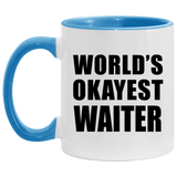 World's Okayest Waiter - 11oz Accent Mug Blue