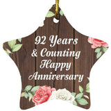 Happy 92nd Anniversary 92 Years & Counting - Star Ornament A