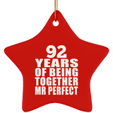 92nd Anniversary 92 Years Of Being Mr Perfect - Star Ornament