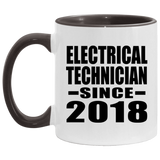 Electrical Technician Since 2018 - 11oz Accent Mug Black