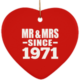 53rd Anniversary Mr & Mrs Since 1971 - Heart Ornament