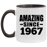 57th Birthday Amazing Since 1967 - 11oz Accent Mug Black