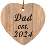 Dad Established EST. 2024 - Heart Ornament C