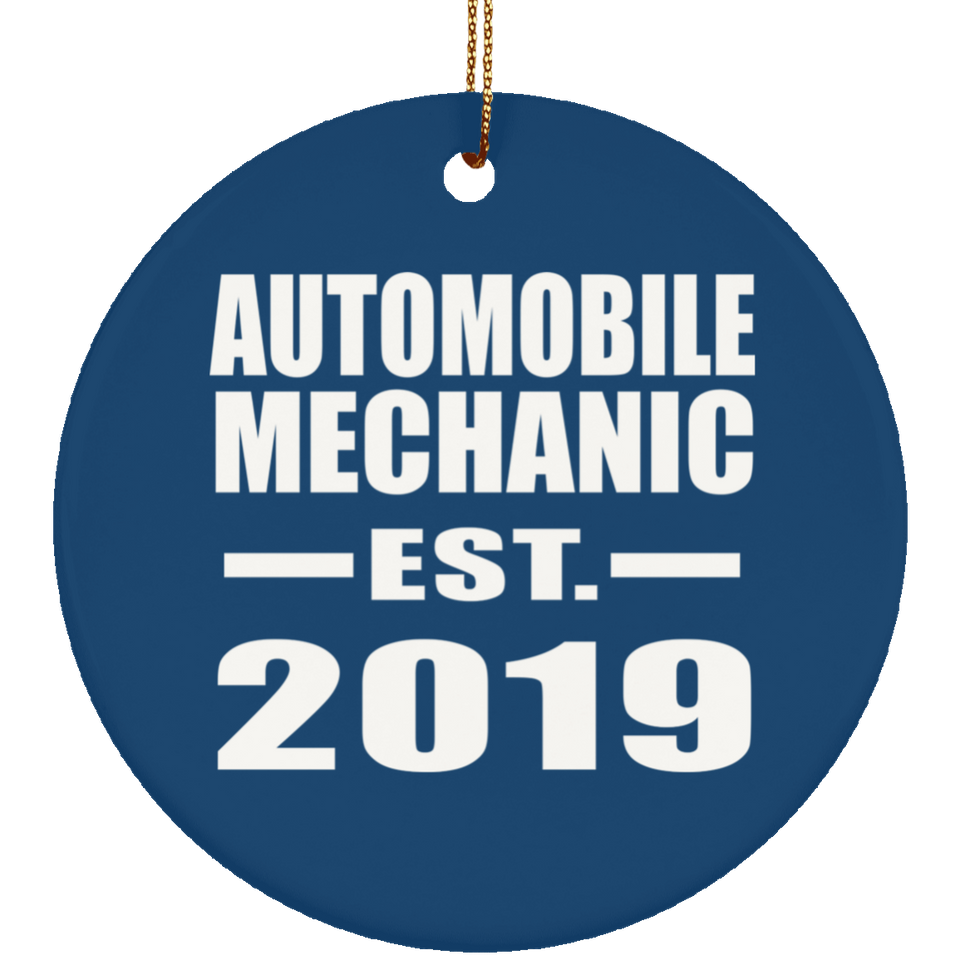 Automobile Mechanic Established EST. 2019 - Circle Ornament