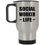 Social Worker Life - Silver Travel Mug