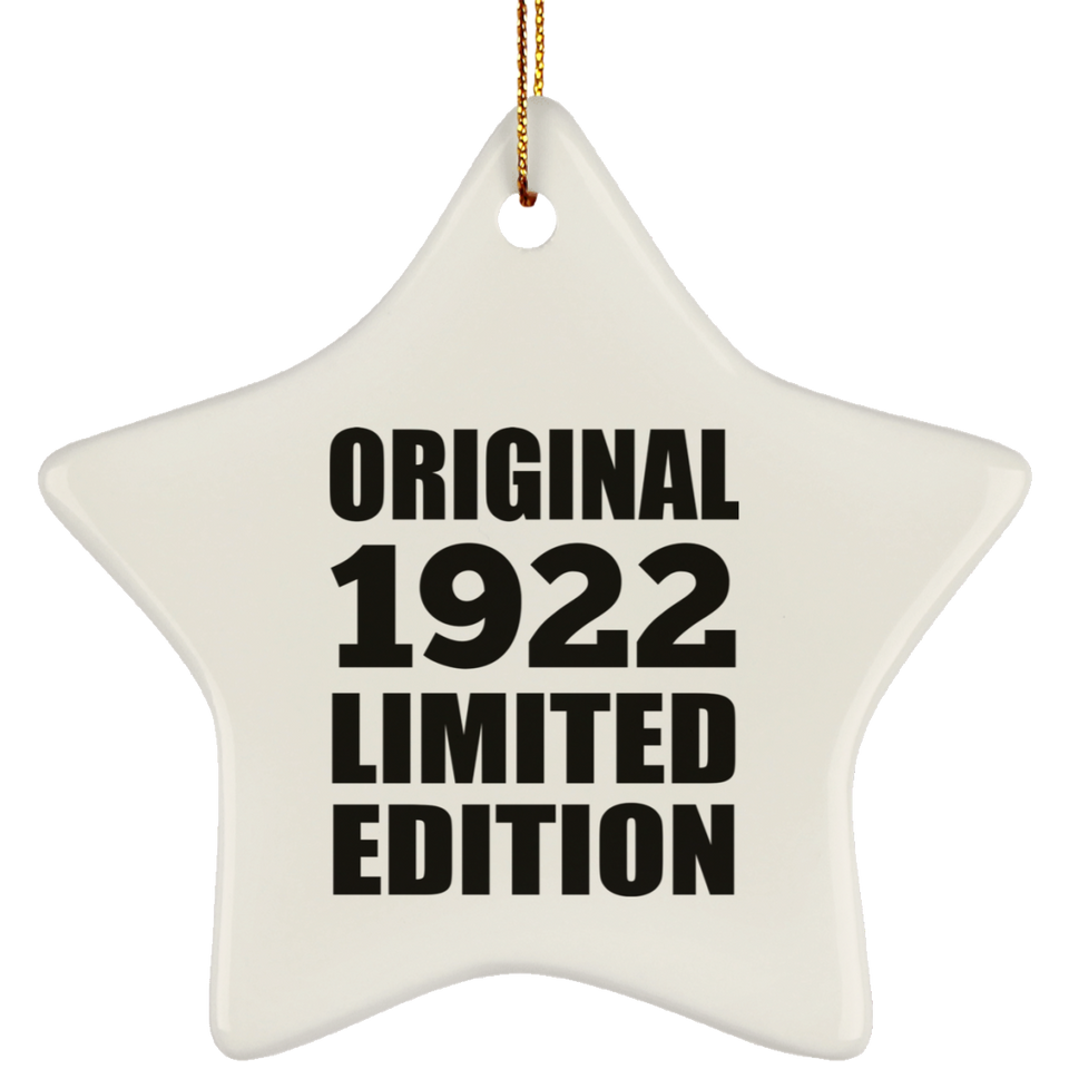 102nd Birthday Original 1922 Limited Edition - Star Ornament