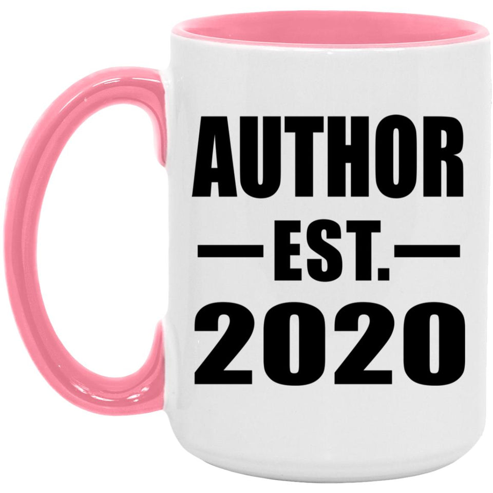 Author Established EST. 2020 - 15oz Accent Mug Pink