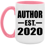 Author Established EST. 2020 - 15oz Accent Mug Pink