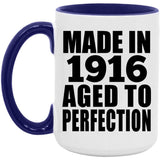108th Birthday Made In 1916 Aged To Perfection - 15oz Accent Mug Purple