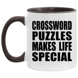 Crossword Puzzles Makes Life Special - 11oz Accent Mug Black