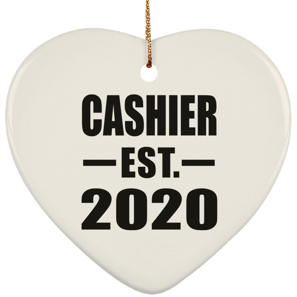 Cashier Established EST. 2020 - Heart Ornament