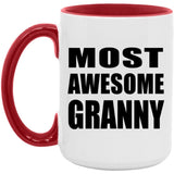 Most Awesome Granny - 15oz Accent Mug Red