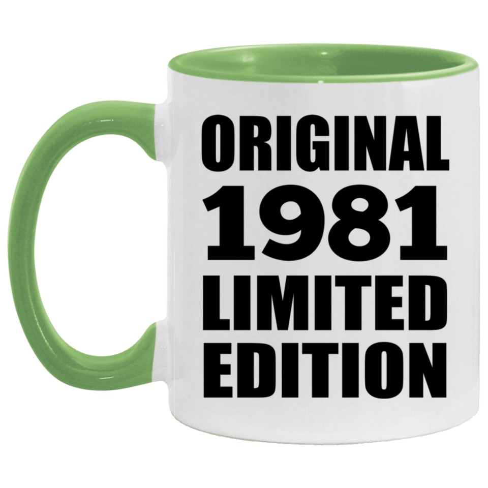 43rd Birthday Original 1981 Limited Edition - 11oz Accent Mug Green