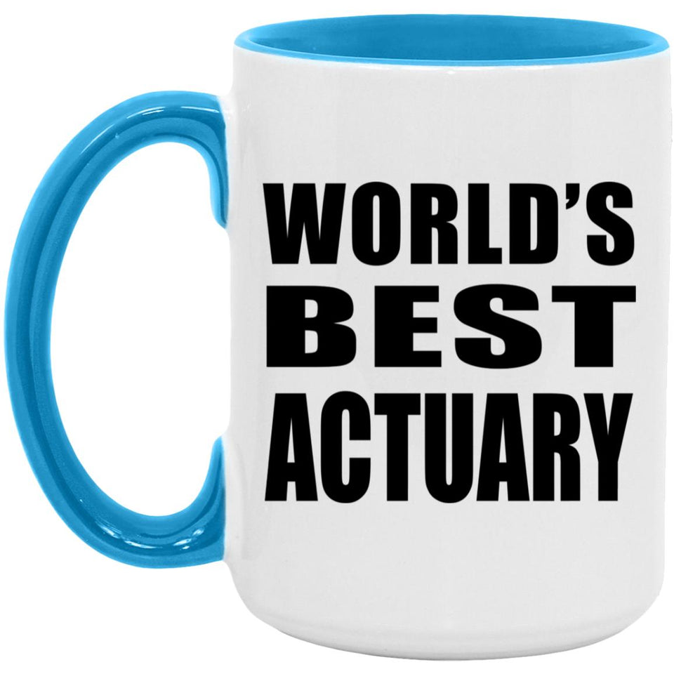 World's Best Actuary - 15oz Accent Mug Blue