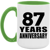 87th Anniversary 87 Years Anniversary - 15oz Accent Mug Green