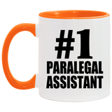 Number One #1 Paralegal Assistant - 11oz Accent Mug Orange