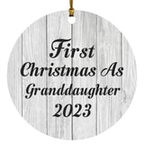First Christmas As Granddaughter 2023 - Circle Ornament F