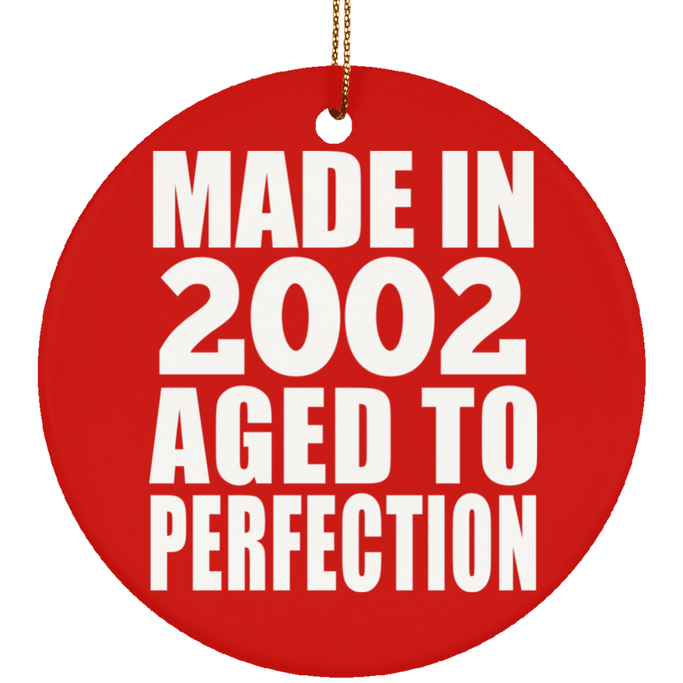 22nd Birthday Made In 2002 Aged to Perfection - Circle Ornament