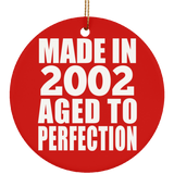 22nd Birthday Made In 2002 Aged to Perfection - Circle Ornament