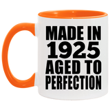 99th Birthday Made In 1925 Aged to Perfection - 11oz Accent Mug Orange