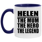 Helen The Mum The Hero The Legend - 11oz Accent Mug Purple