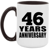 46th Anniversary 46 Years Anniversary - 15oz Accent Mug Black