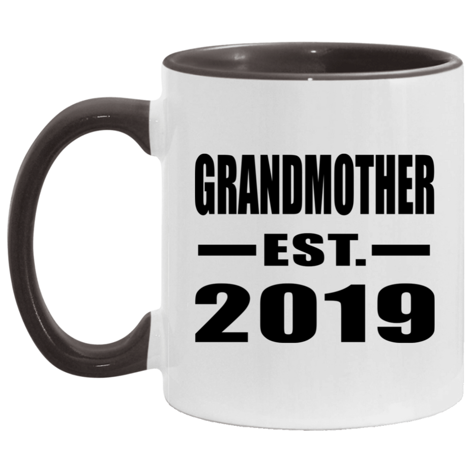 Grandmother Established EST. 2019 - 11oz Accent Mug Black
