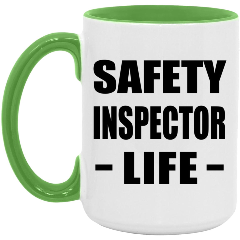 Safety Inspector Life - 15oz Accent Mug Green