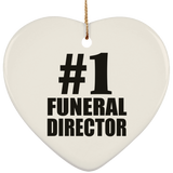 Number One #1 Funeral Director - Heart Ornament