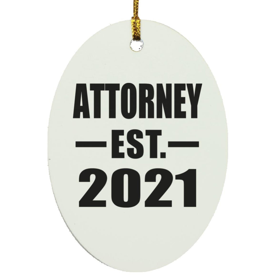 Attorney Established EST. 2021 - Oval Ornament