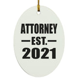 Attorney Established EST. 2021 - Oval Ornament