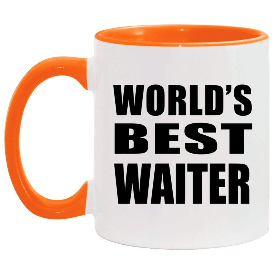 World's Best Waiter - 11oz Accent Mug Orange