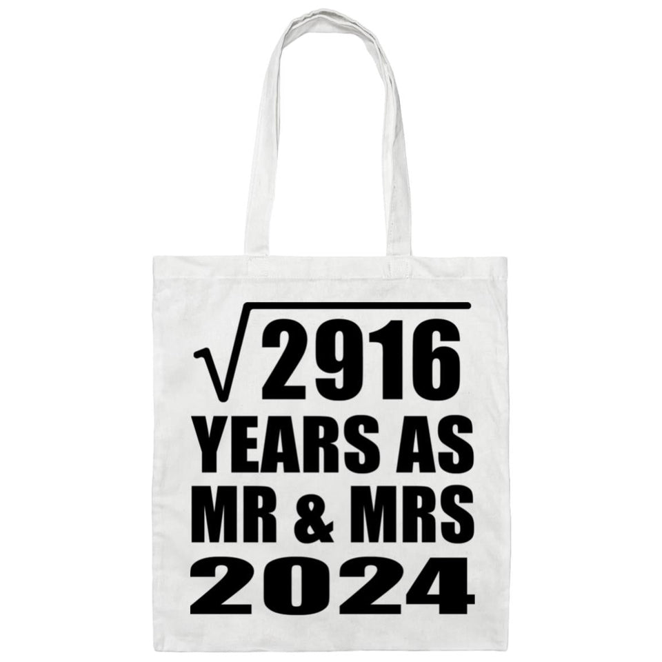 54th Anniversary Square Root of 2916 Years As Mr & Mrs 2024 - Tote Bag White