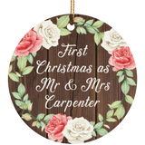 First Christmas As Mr & Mrs Carpenter - Circle Ornament A