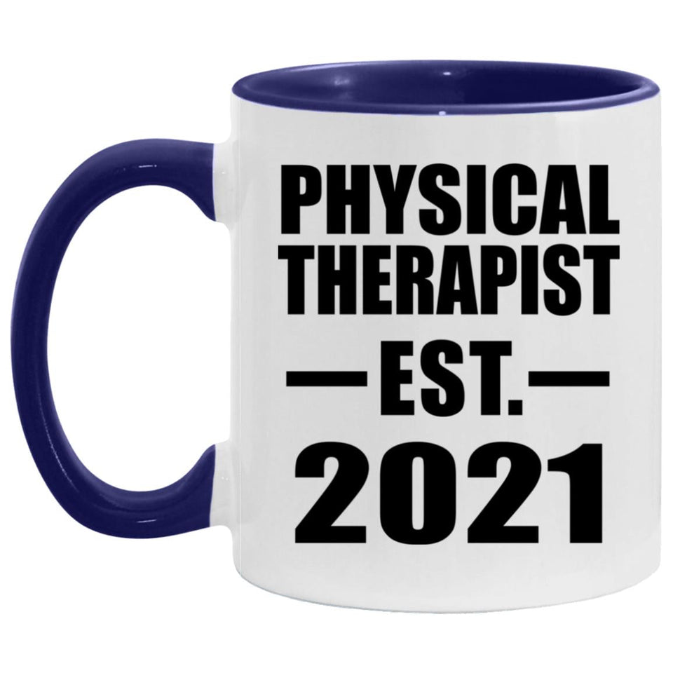 Physical Therapist Established Est. 2021 - 11oz Accent Mug Purple