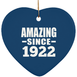 102nd Birthday Amazing Since 1922 - Heart Ornament