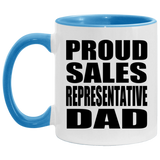 Proud Sales Representative Dad - 11oz Accent Mug Blue