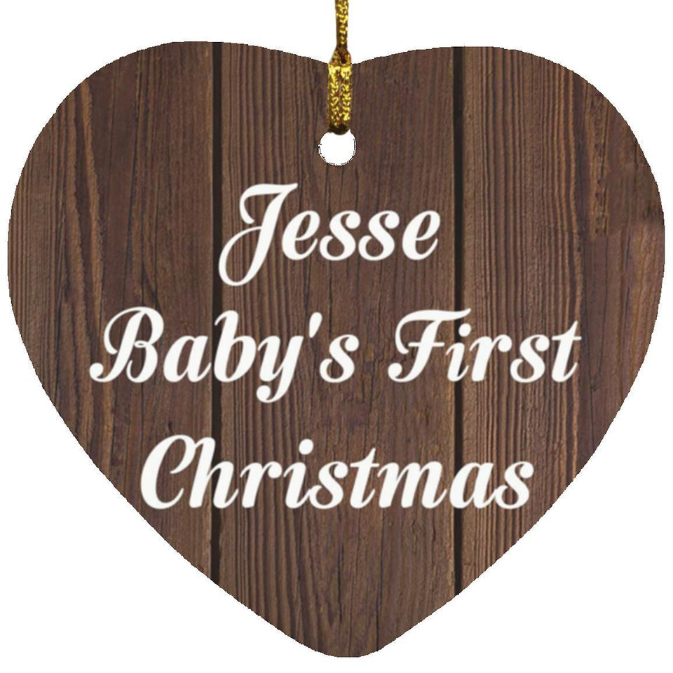 Jesse Baby's First Christmas - Heart Ornament D