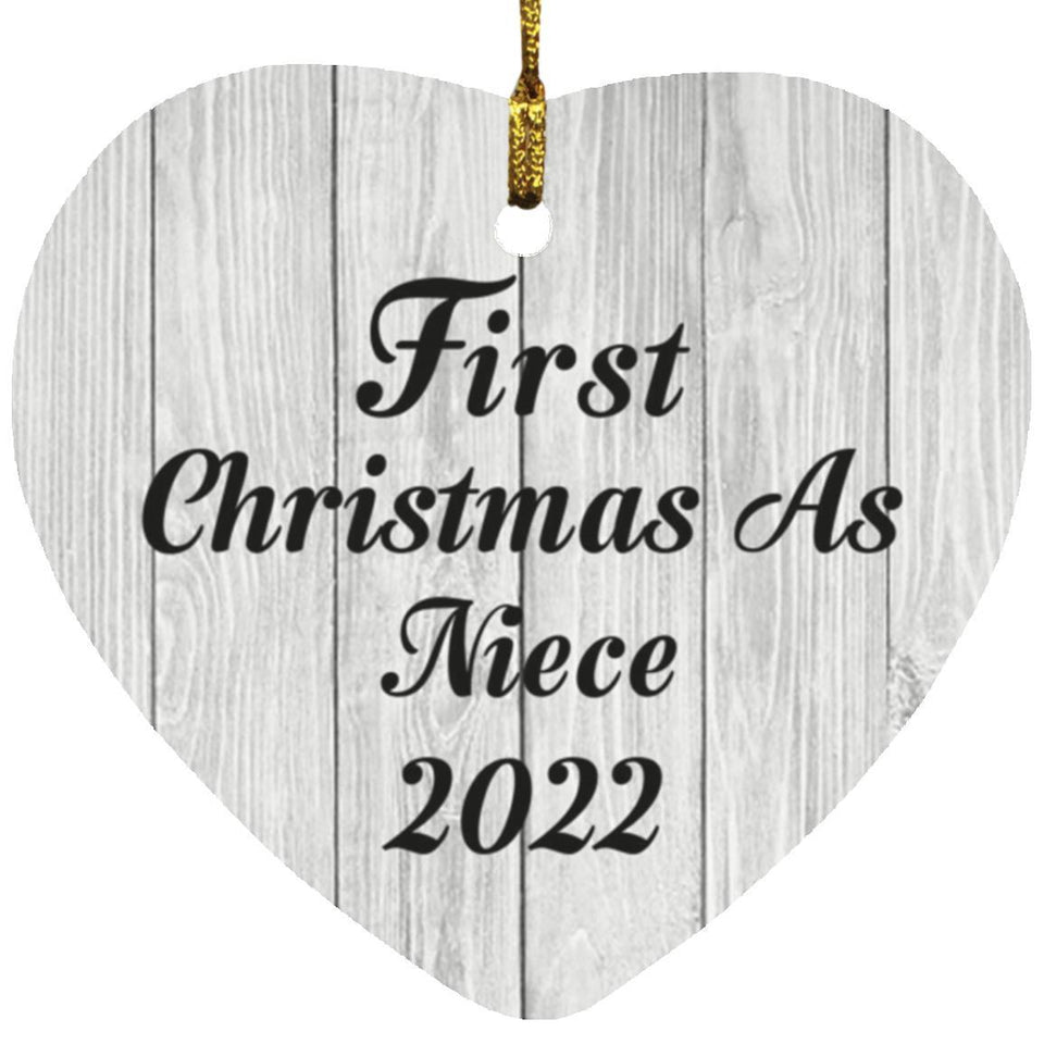 First Christmas As Niece 2022 - Heart Ornament F