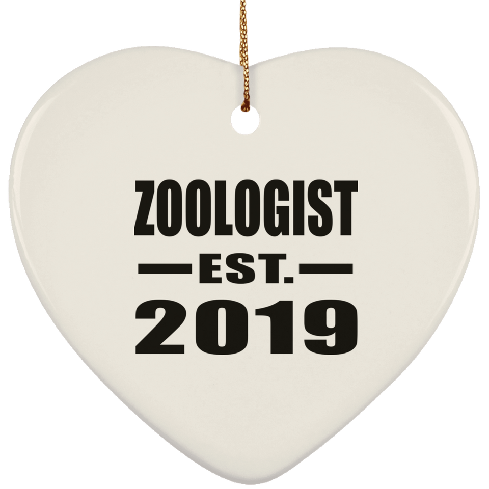 Zoologist Established EST. 2019 - Heart Ornament