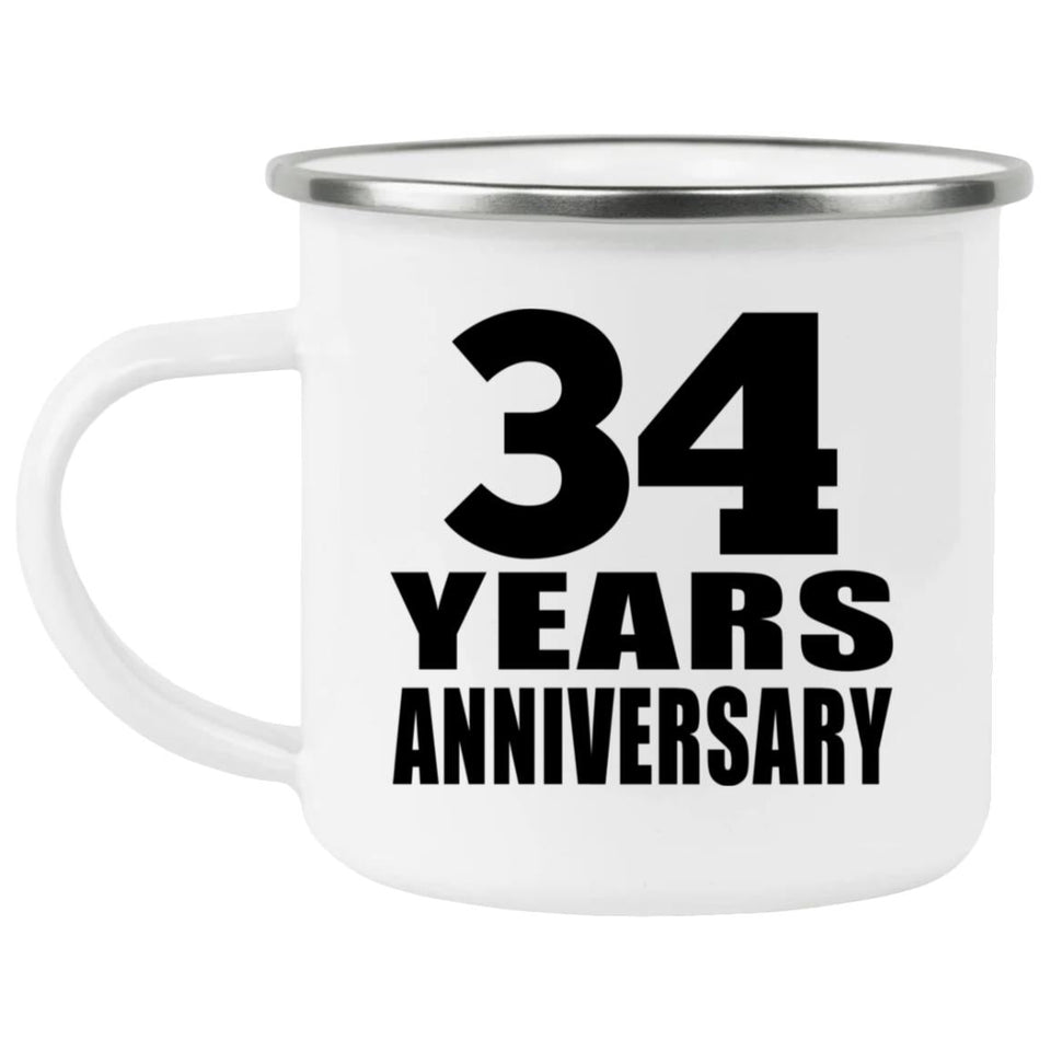 34th Anniversary 34 Years - 12oz Camping Mug