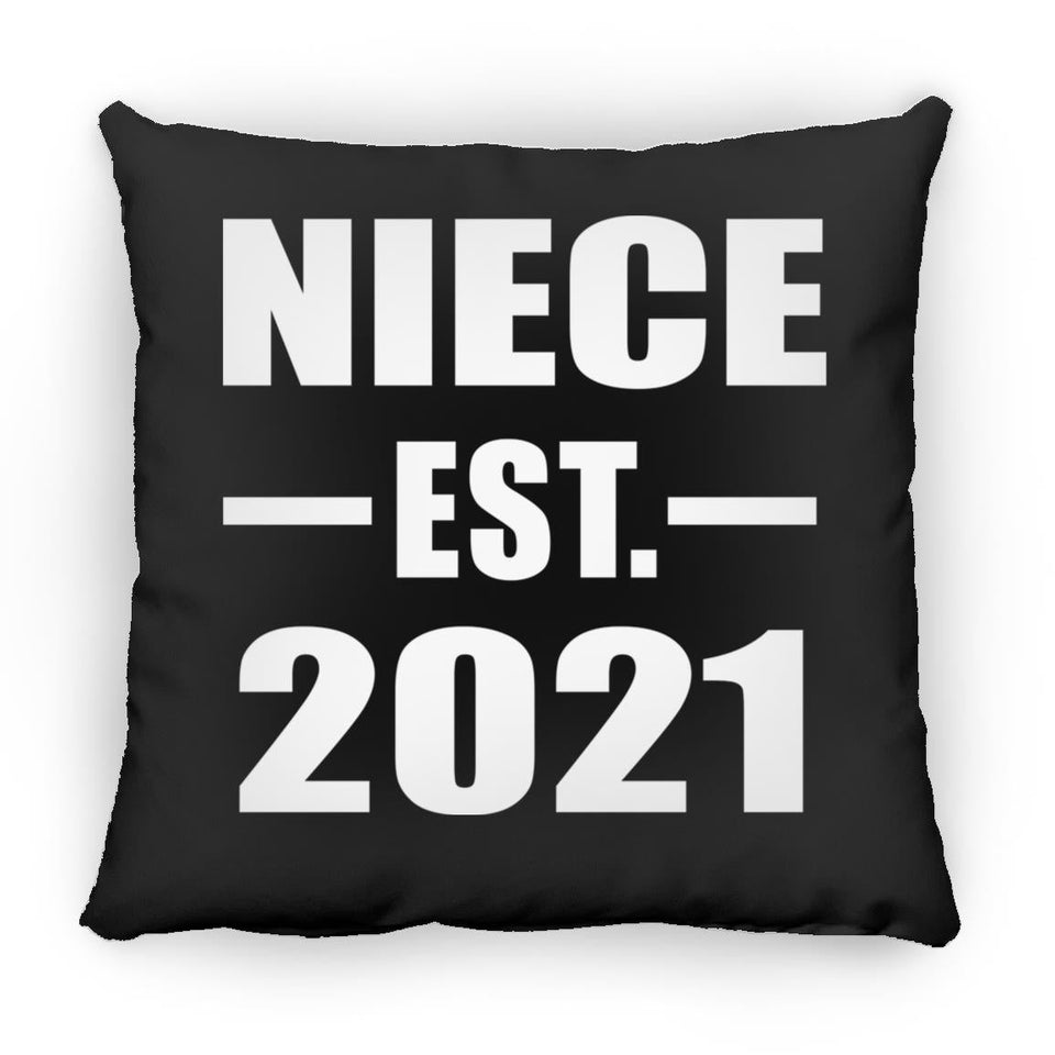 Niece Established EST. 2021 - Throw Pillow Black